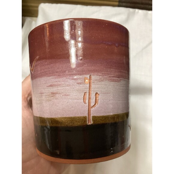 Vintage Superstition Stoneware South Western Desert Cacti 4" Planter Pottery Pot - Picture 12 of 13